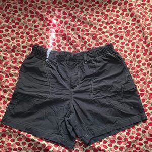 Columbia Navy Elastic-Waist Shorts with Light Stitching